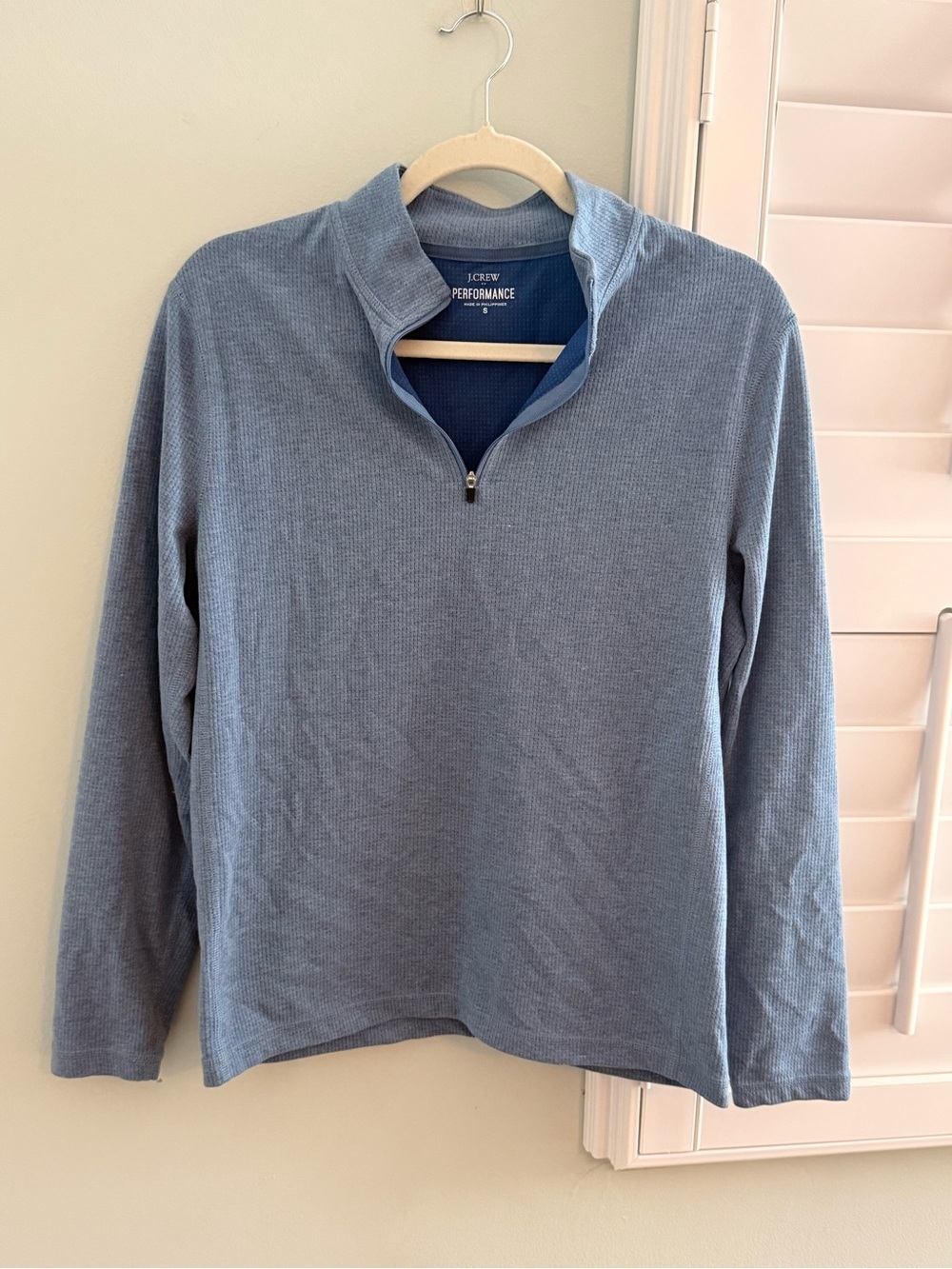 J. Crew Performance Quarter-Zip Pullover in Slate Blue